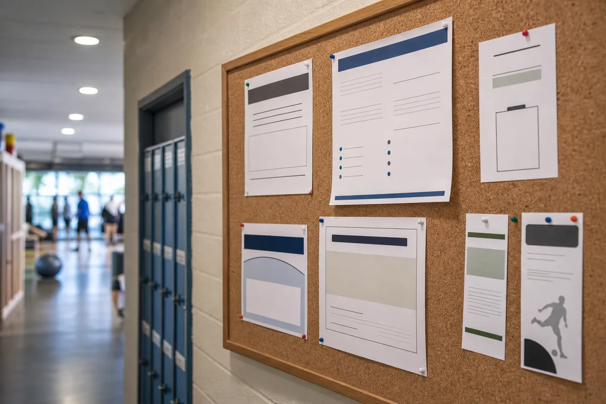 Panneau d’affichage d’offres d’emploi dans un centre sportif